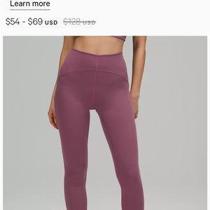 Lululemon Instill High Rise Tight 25”